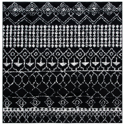 Tapis noir à motif géométrique Cobos