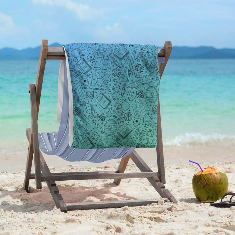 Katelyn Elizabeth Beach Towel, Green/Blue/Black