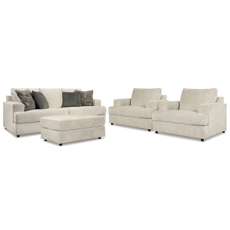 Canapé Soletren, 2 chaises et repose-pieds