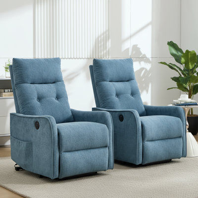 25" W Power Lift Chair Recliners Infinite Position With Heat And 8 Point Massage (set Of 2)