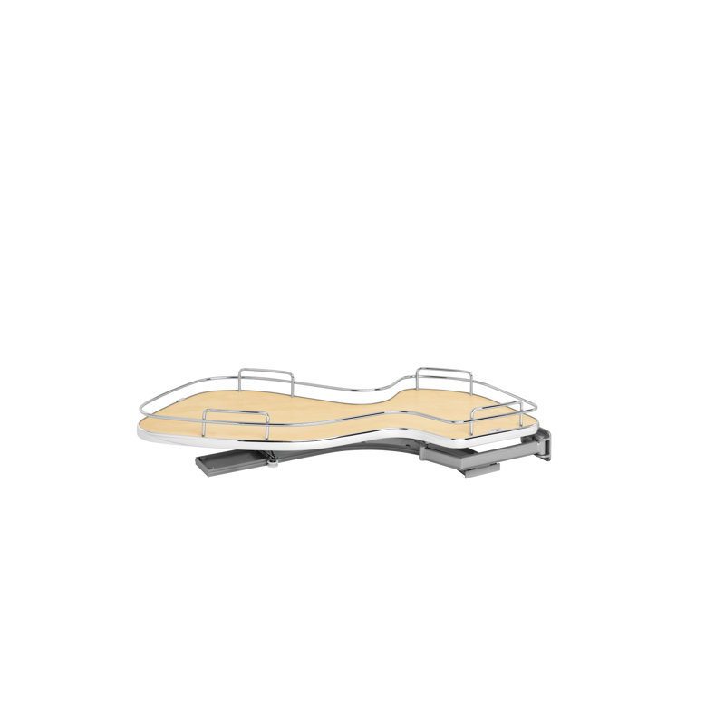 Maple and Gray Single-Tier Blind Corner Organizer