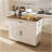 46-Inch Movable Kitchen Island With Storage, Power Outlet, And Adjustable Shelf - Versatile Rustic Breakfast Bar For Home