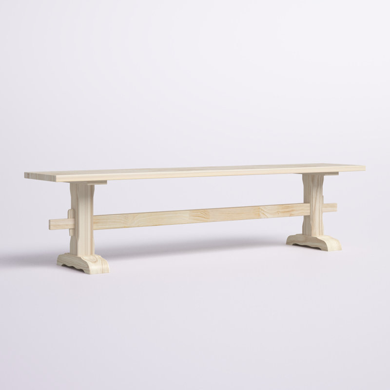Banc en bois à tréteaux Manatuto