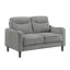 Meuble de salon moderne avec causeuse et revêtement en chenille gris