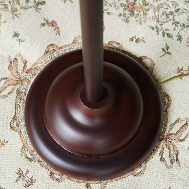 Lampadaires de forme libre en coton et lin noisette + bois massif, Nut-brown