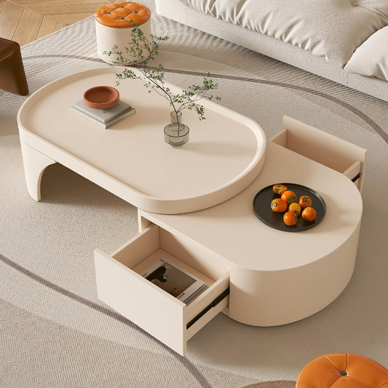 Table basse rétractable de style crème