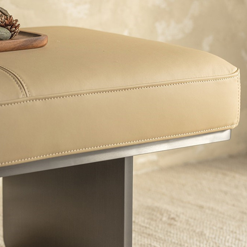Banc en cuir pour vestiaire et vestiaire, 16.54" H x 39.37" W x 17.72" D