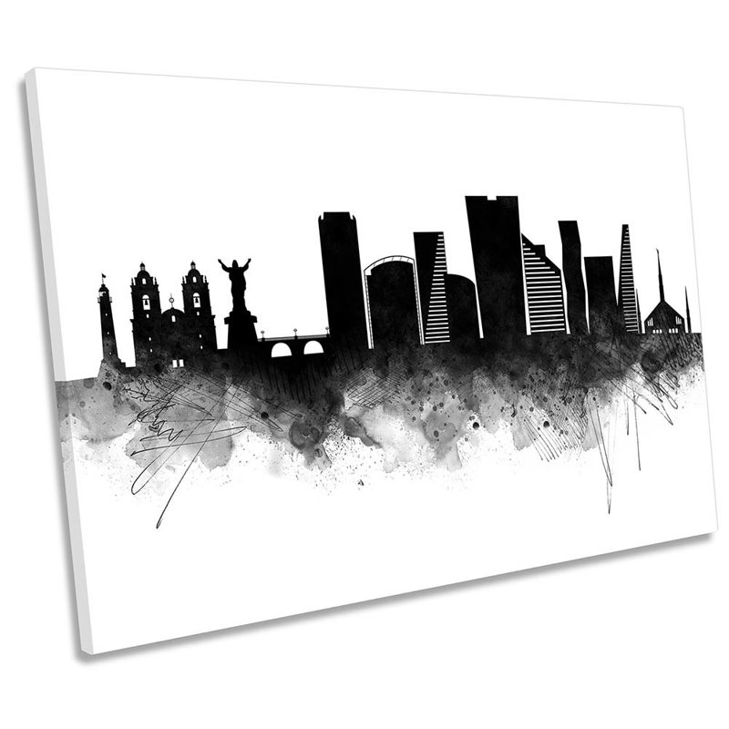 Lima Abstract City Skyline - Wrapped Canvas Print, 30.5cm H x 45.7cm W x 2cm D