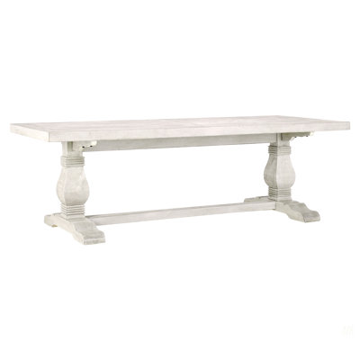 Caleb 94" Dining Table Distressed Ivory