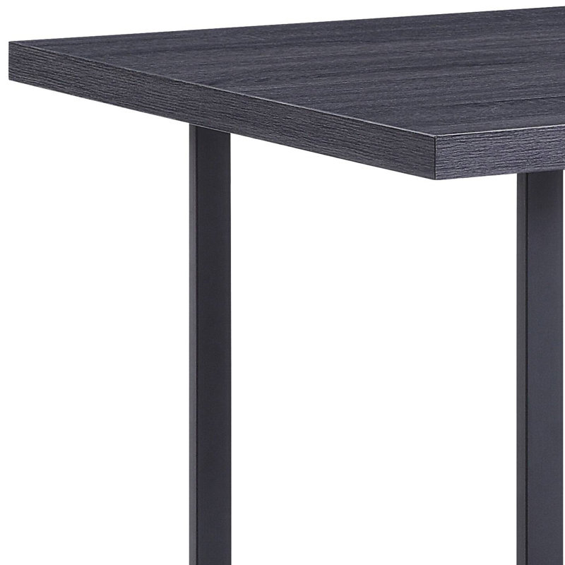 Grey Oak And Black Dining Option, Rectangular, Stable Sled Base For A Long-lasting Table Sleek Occasions,