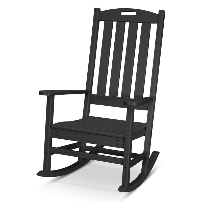Chaise berçante de véranda POLYWOOD Nautical, Noir