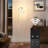 Arched Floor Lamp With Glass Shade, Remote Control And Bulb Included