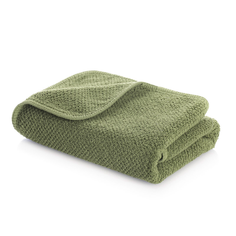 Bee Waffle Waffle Bath Sheet, Jade, Washcloth