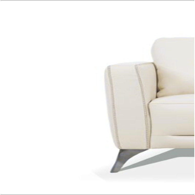 Fauteuil en cuir crème de Valence (assemblé), White Leather