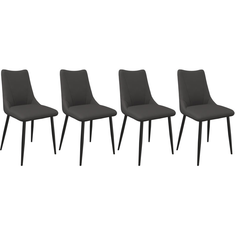 Bella Leather Dining Chair, Dark Grey