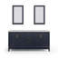 Meuble-lavabo de comptoir en marbre blanc Elizabeth avec miroir Elizabeth Carrara-928852734-1030465642
