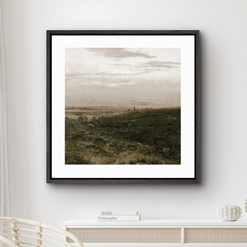 Peinture sur toile, cadre flottant, Noir, H 24 po x l 24 po x P 1,5 po
