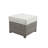 Beige Fabric & Gray All-Weather Wicker Patio Sofa & Ottoman With 2 Toss Pillows
