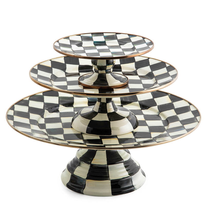 Courtly Check® Pedestal Platter, 4.5" H x 12" W x 12" D