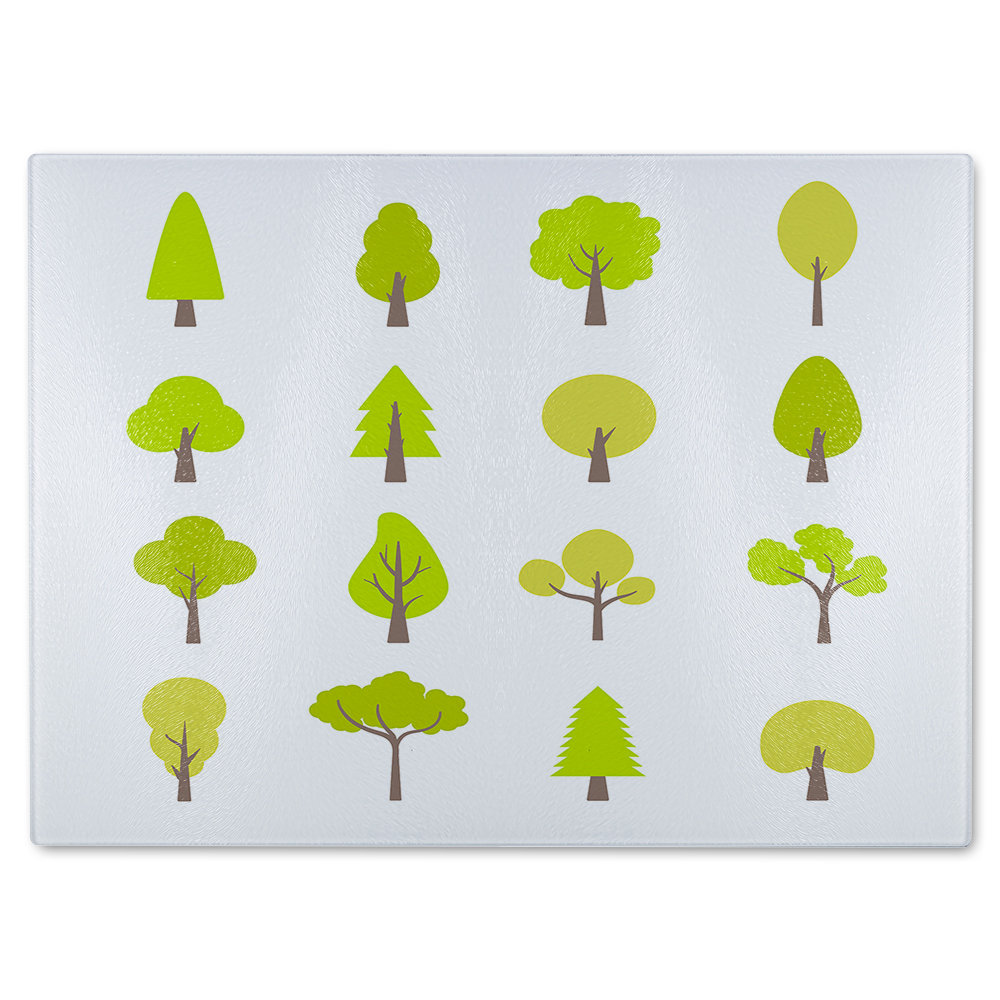 Tree Illustrations Designer Glass Chopping Board