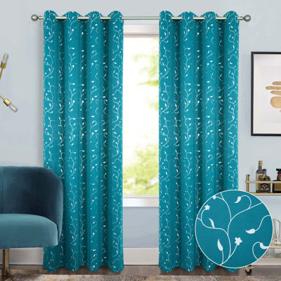 Mayotte Metallic Light Reducing Eyelet Curtains Pair