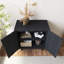 31,57 po H Armoire de rangement en bois à 2 portes avec tablette réglable-1558174234