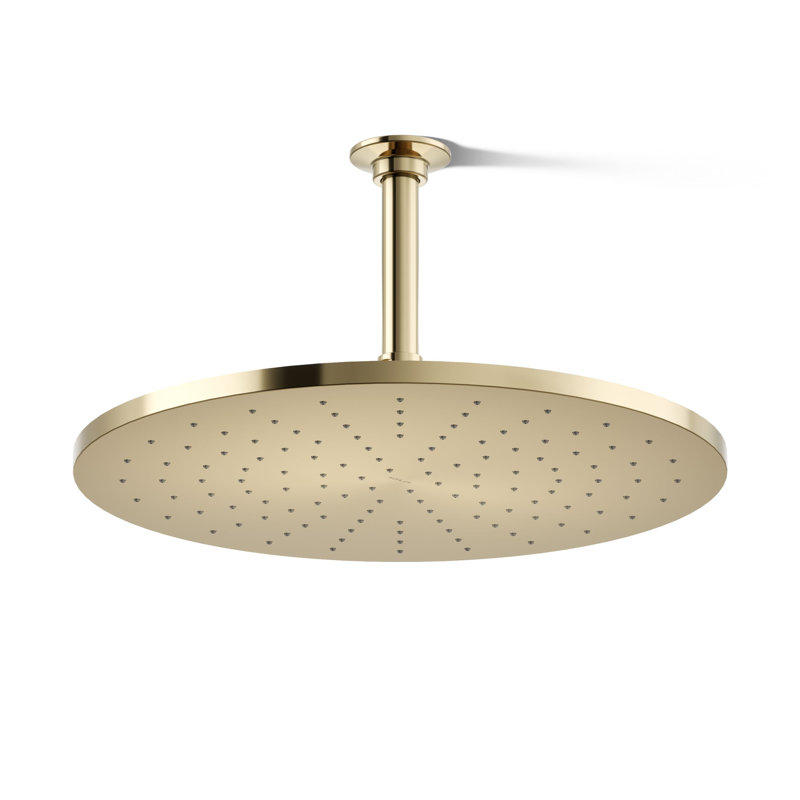 Contemporain 14 po Tête de douche ronde à fonction unique 2,5 gallons par minute, Or