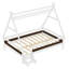 Lit plateforme double avec escalier, lit simple en bois massif, lit pour enfant à profil bas, blanc-1386158296-1386158297