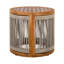 Table d'appoint d'extérieur en bois d'acacia 16,9 po - Corde d'appoint Boho