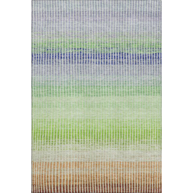 Premium Machine Washable Mayfield AMF2313 Stripes Rug, 3' x 5', Orange
