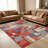 Red Abstract Blocks carpet-easy to clean, machine-washable, soft and comfortable; suitable for door mats, kitchens, living rooms, bedrooms, corridors, and laundry areas. Easy to clean, durable carpet for home decoration.-129871374