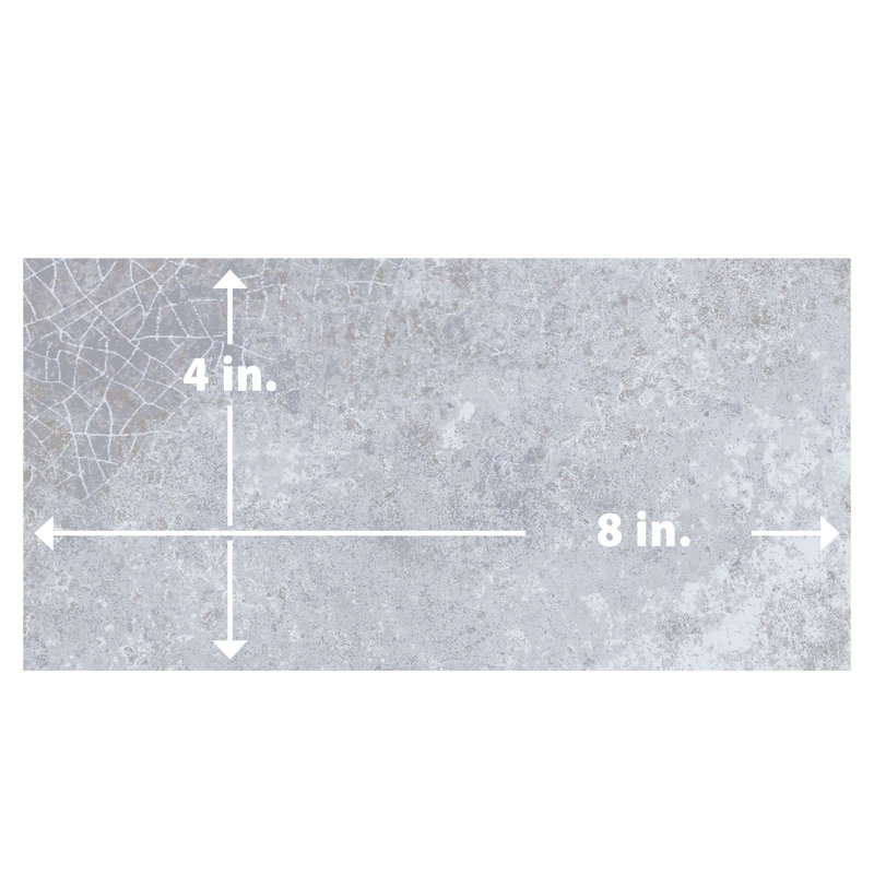 Myst 4 In. X 8 In. Ceramic Wall Tile, Gray