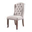 Chaises d'appoint contemporaines en tissu ivoire capitonné à dossier en chêne massif