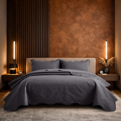 Ensemble de couvre-lit matelassé à motif floral Oxford