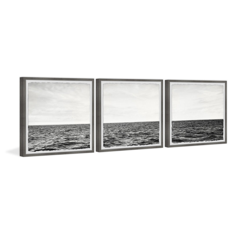 «Sky Meets the Sea» par Marmont Hill - ensemble de 3 photos encadrées, H 12 po x l 12 po x P 1,5 po