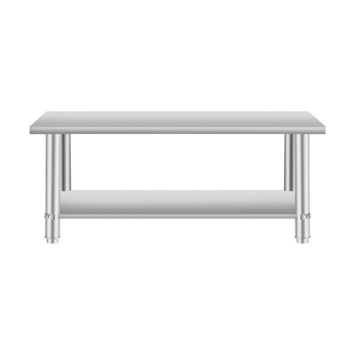 Table de cuisine commerciale en acier inoxydable de 24 po de largeur et de 60 po de longueur, 35,5 po de hauteur, robuste et bien conçue, bien conçue