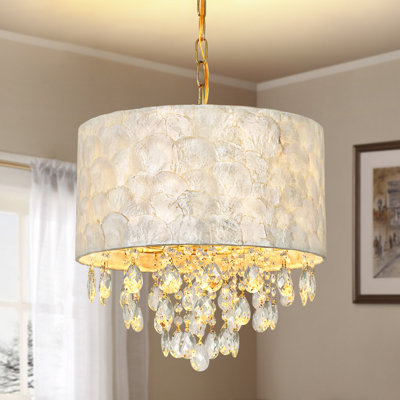 Modern Capiz Shell Crystal Chandeliers