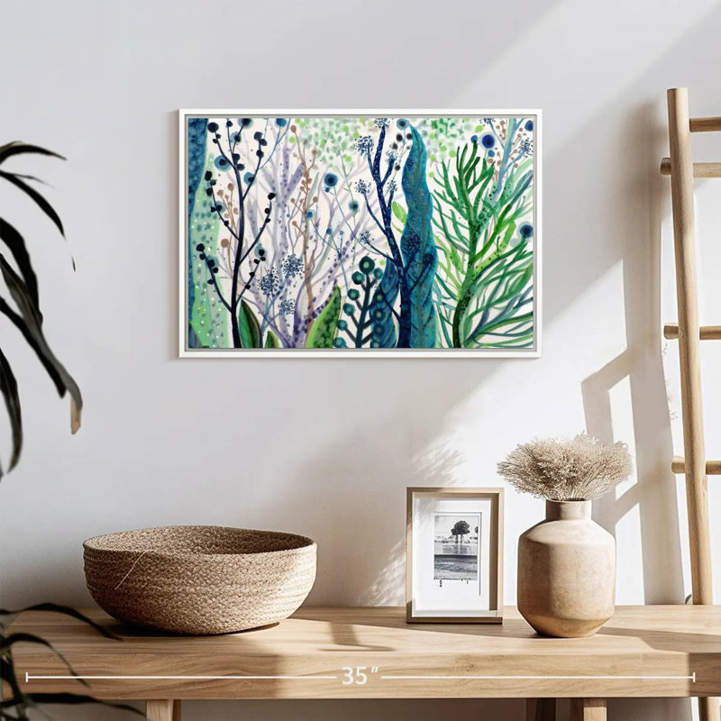 Algues, Cadre flottant blanc, 19 po x 13 po