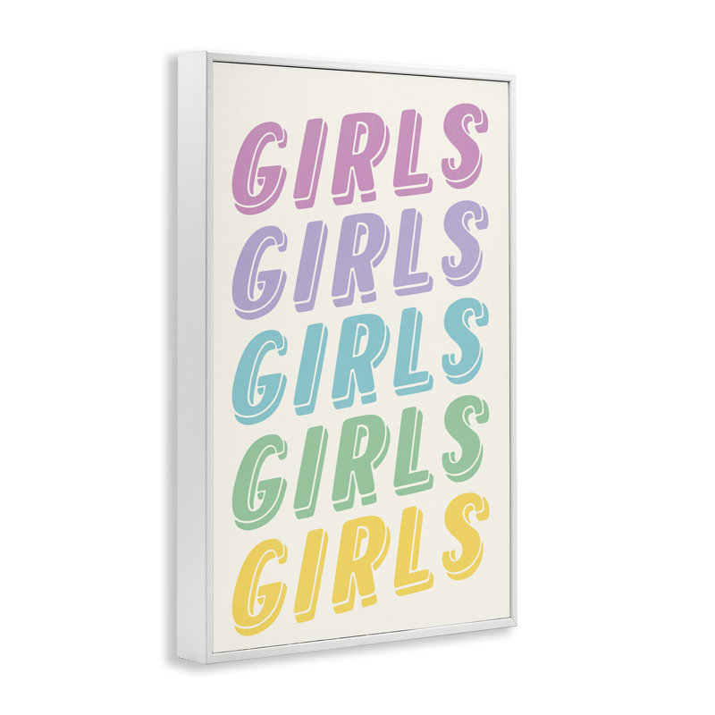 «Pastel Retro Girls Text White», estampe numérique par Nataly White, H 30 po x l 20 po