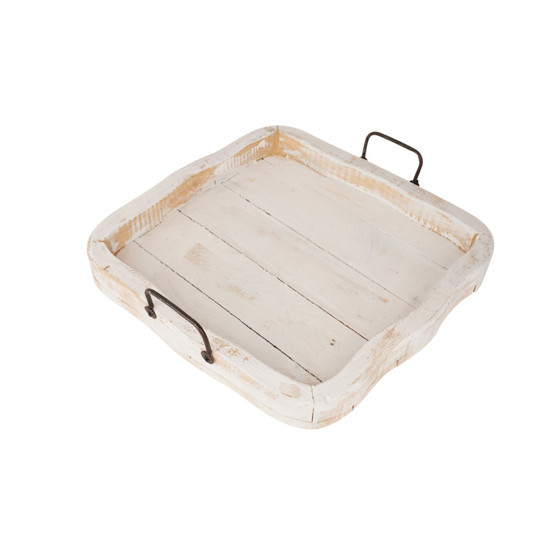 Bonno Solid Wood Tray, White