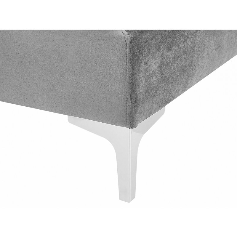 Aliya 85cm Wide Velvet Square Solid Colour Footstool Ottoman, Grey