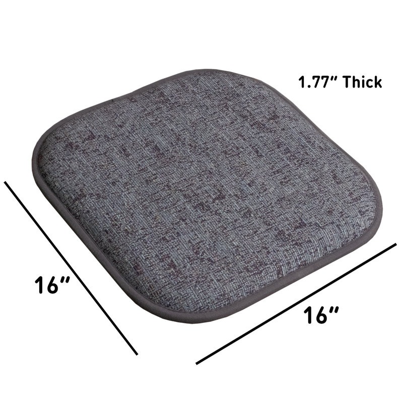 Coussin de coussin de chaise en mousse à mémoire de forme sans dossier 16 po x 16 po Broadway, 4, Bleu multicolore