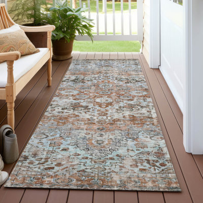 Tapis paprika Xhevrie intérieur / extérieur lavable à la machine