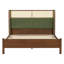 Structure de lit grand avec tête de lit verte, noyer avec lit en bois massif vert, aucun sommier requis, mobilier de chambre moderne-764909424
