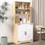 3 armoires-garde-manger à 3 tablettes avec 2 portes - Outil d'organisation de cuisine moderne, amplement d'espace pour la salle à manger et les tablettes