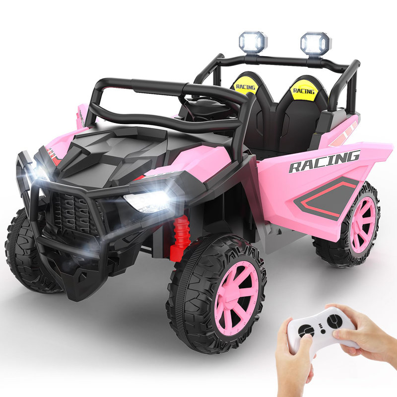 Voiture Alex 2 places 24V Alex, UTV pour enfants, roues électriques avec télécommande, véhicule électrique multifonction, rose rouge