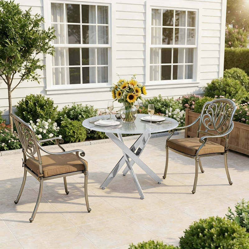 Table ronde moderne en verre