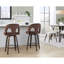 Tabouret de bar à hauteur fixe avec pivot en velours et repose-pieds rond en métal - ensemble de 2-1030423690-1030423694