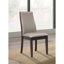 Chaise rembourrée taupe et espresso