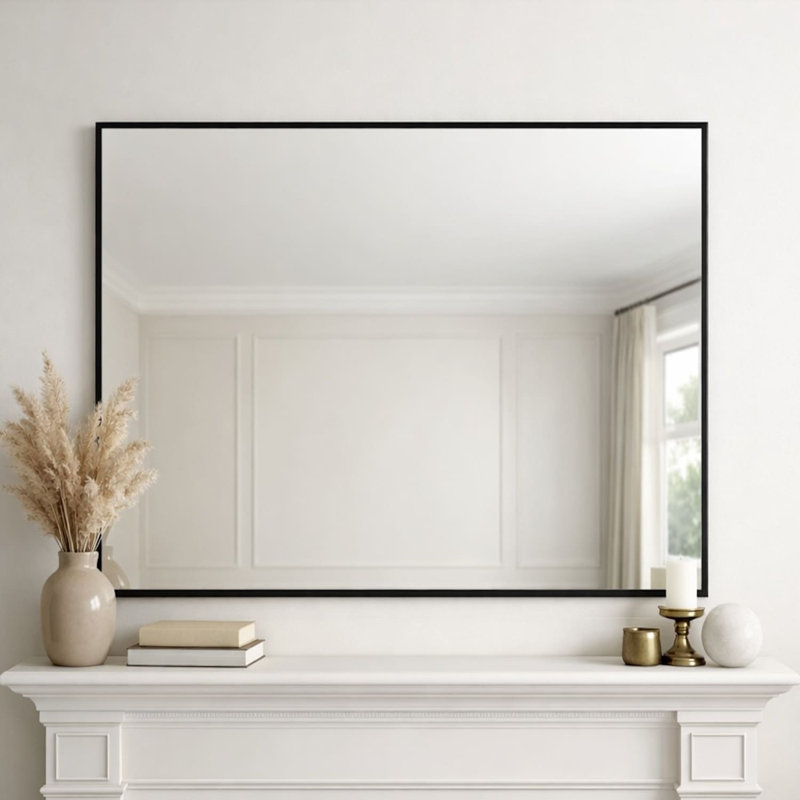 Takara Metal Rectangle Mirror, Black, 120cm x 95cm